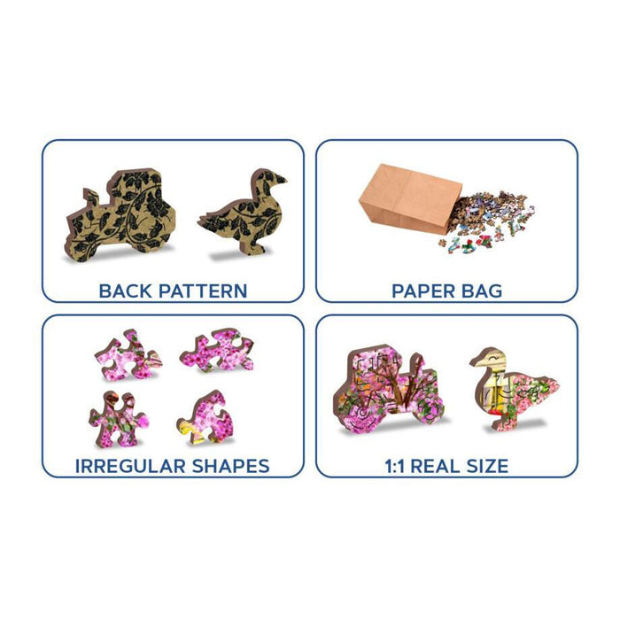 Springtime Cottage 200 Piece Wood Jigsaw Puzzle Wooden City - for just $19.99! 