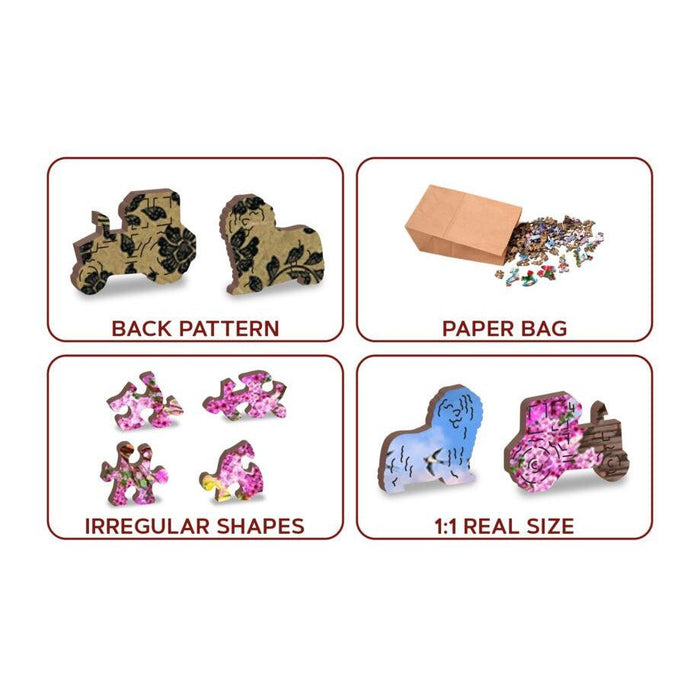 Springtime Cottage 505 Piece Wood Jigsaw Puzzle Wooden City - for just $27.99! 