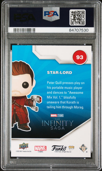 2023 UPPER DECK FUNKO POP MARVEL  STARLORD FACSIMILE SIGNATURE #93  PSA 8 - for just $29! 
