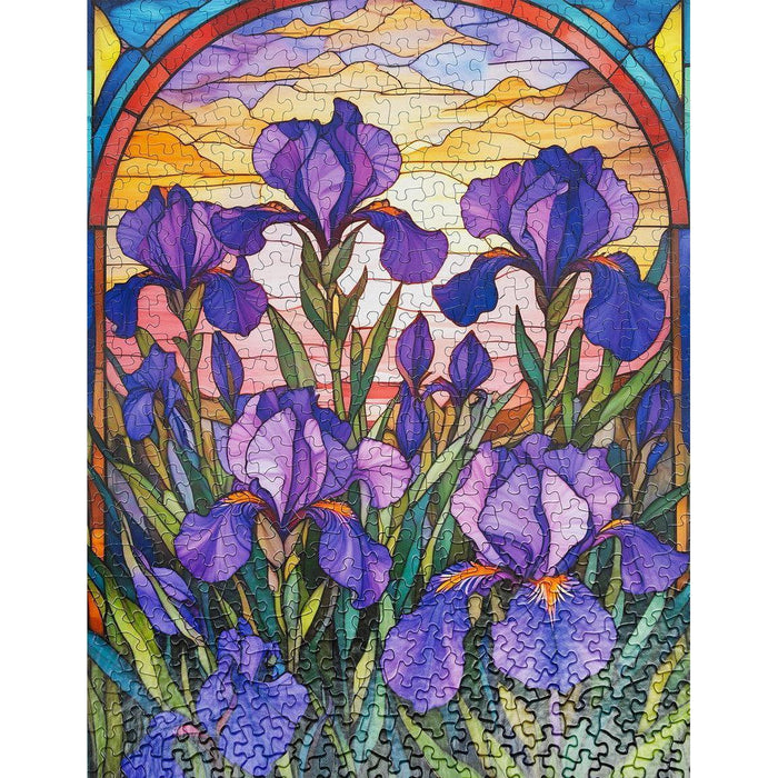 Stain Glass Iris 500 Piece Jigsaw Puzzle Springbok - for just $17.99! 