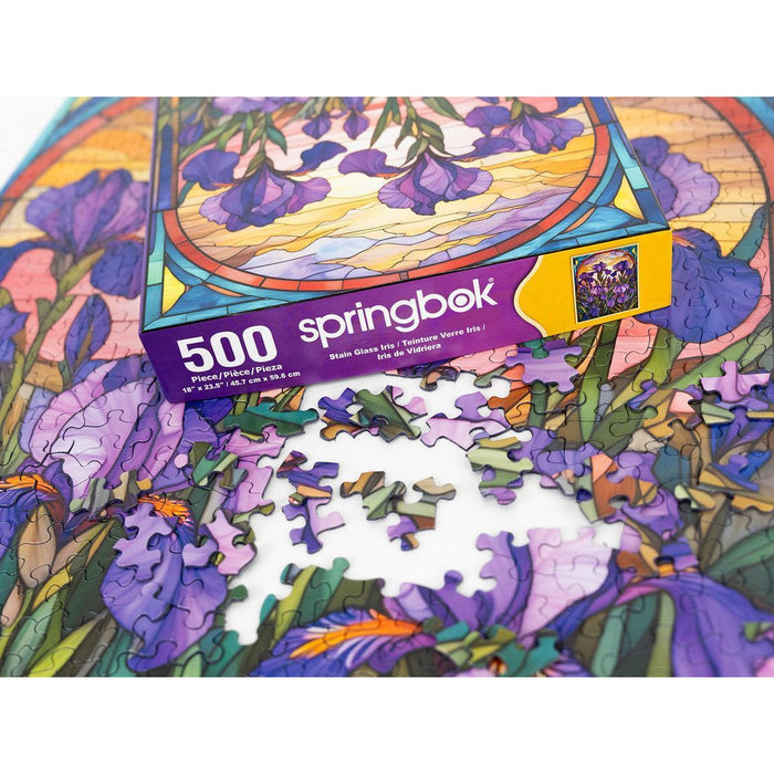 Stain Glass Iris 500 Piece Jigsaw Puzzle Springbok - for just $17.99! 
