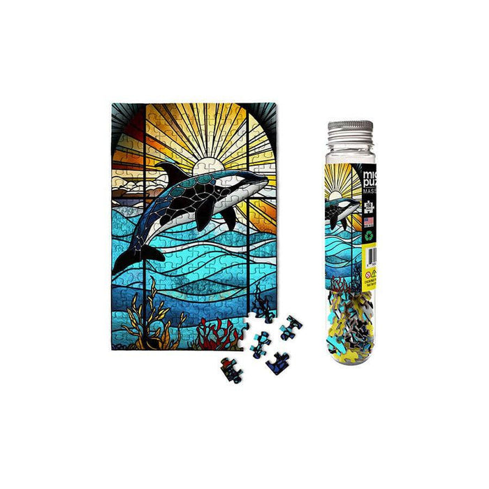 Stained Glass Orca 150 Piece Mini Jigsaw Puzzle Micro Puzzles - for just $10.99! 
