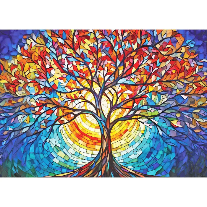 Stained Glass Tree of Life 1000 Piece Jigsaw Puzzle Peter Pauper - for just $19.99! 