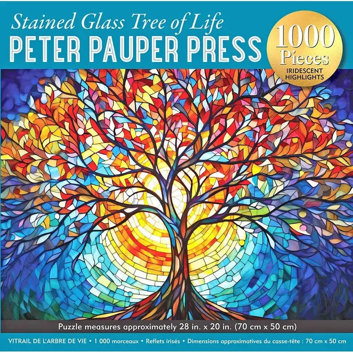 Stained Glass Tree of Life 1000 Piece Jigsaw Puzzle Peter Pauper - for just $19.99! 