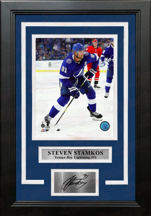 Steven Stamkos in Action Tampa Bay Lightning 8" x 10" Framed Hockey Photo with Engraved Autograph - for just $79.99! 