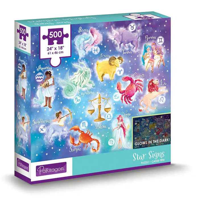 Star Signs 500 Piece Glow in the Dark Jigsaw Puzzle Parragon - for just $19.99! 