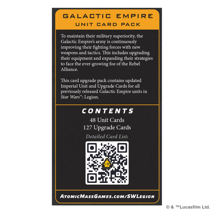 Star Wars Legion: Galactic Empire Unit Card Pack - for just $26.99! 