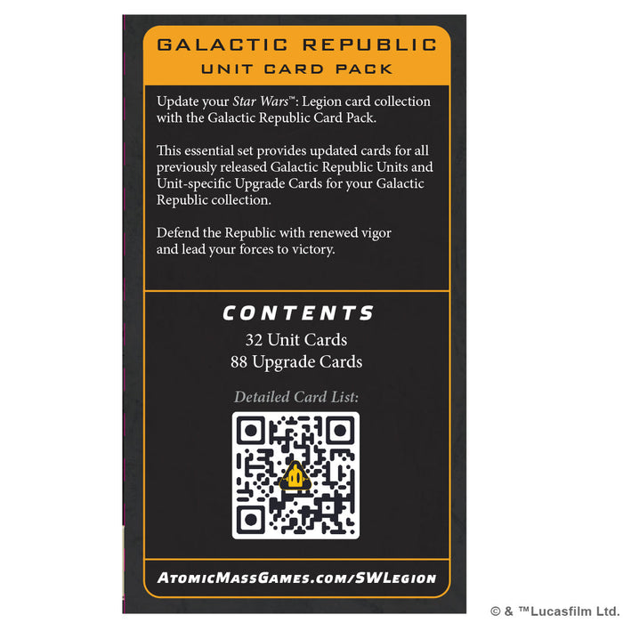 Star Wars Legion: Galactic Republic Unit Card Pack - for just $21.99! 