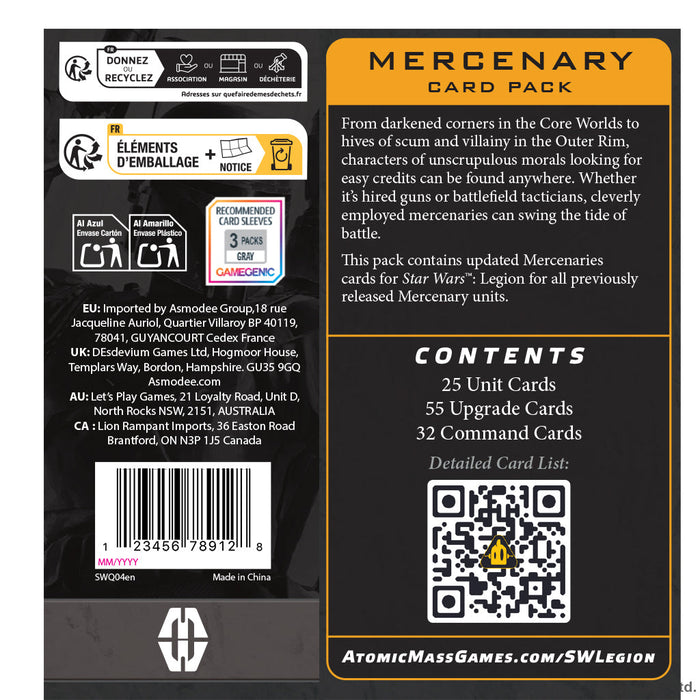 Star Wars Legion: Mercenary Card Pack - for just $22.99! 