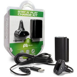 Front view of Stay N Play Controller Charge Kit for Xbox 360 Black 