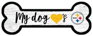 Pittsburgh Steelers Football Dog Bone White Wooden Sign - for just $12.99! 