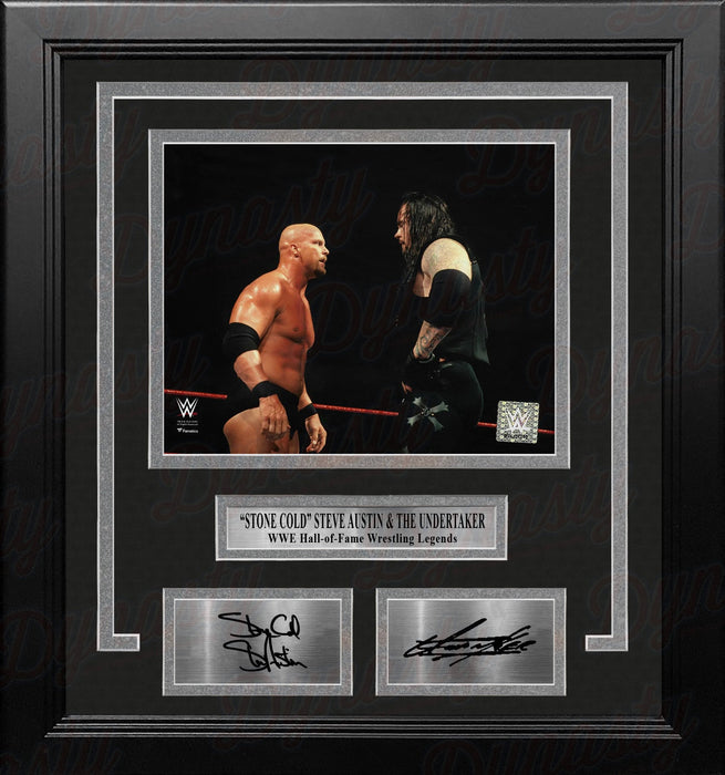 Stone Cold Steve Austin & The Undertaker 8x10 Framed WWE Wrestling Photo with Engraved Autographs - for just $79.99! 