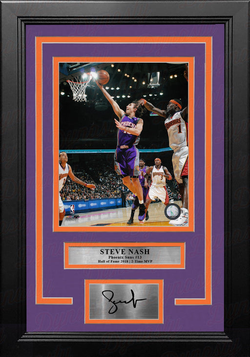 Steve Nash in Action Phoenix Suns 8" x 10" Framed Basketball Photo with Engraved Autograph - for just $79.99! 