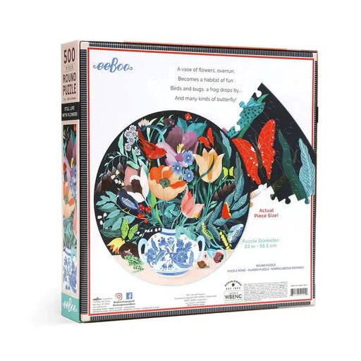 Still Life with Flowers 500 Piece Round Jigsaw Puzzle eeBoo - for just $26.99! 
