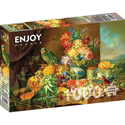 Still Life with Fruit Flowers & Parrot 1000 Piece Jigsaw Puzzle Enjoy - for just $24.99! 