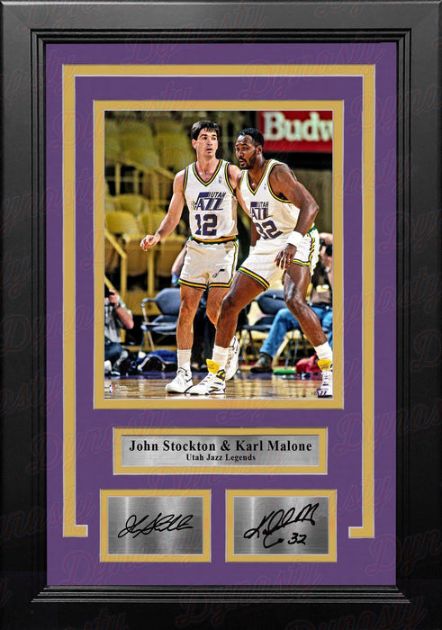 John Stockton & Karl Malone Utah Jazz 8" x 10" Framed Basketball Photo with Engraved Autographs - for just $79.99! 