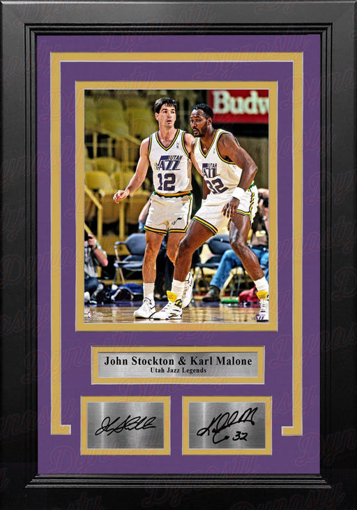 John Stockton & Karl Malone Utah Jazz 8" x 10" Framed Basketball Photo with Engraved Autographs - for just $79.99! 