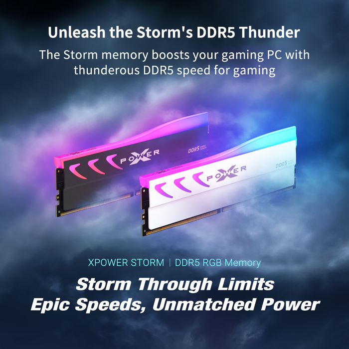 Silicon Power Storm RGB DDR5 6000MT/s (PC5-48000) CL28 32GB(2x16GB) Dual Pack 1.4V Desktop Unbuffered DIMM  [Gray] - for just $535.97! 