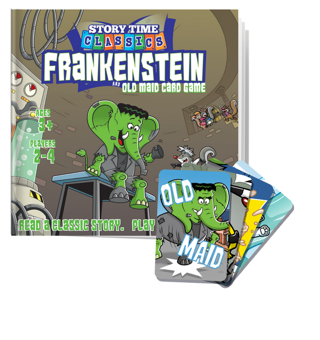 Story Time Classics: Frankenstein and Old Maid Card Game 2-in-1 Playset - for just $14.99! 