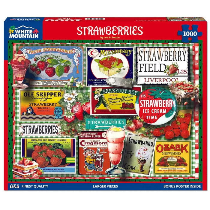 Strawberries 1000 Piece Jigsaw Puzzle White Mountain - for just $19.99! 