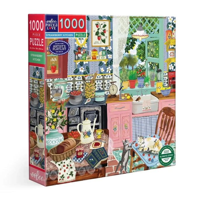 Strawberry Kitchen 1000 Piece Jigsaw Puzzle eeBoo - for just $26.99! 