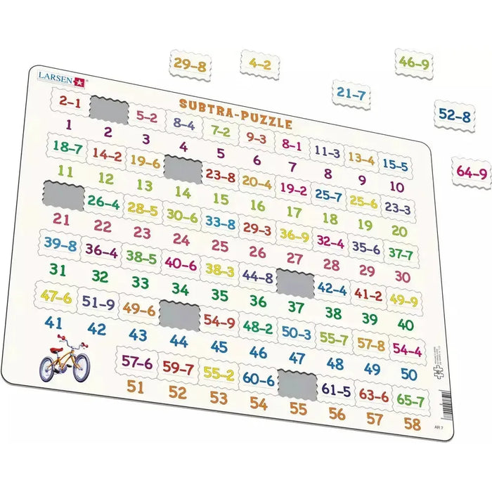 Subtraction Math 58 Piece Tray Jigsaw Puzzle Larsen - for just $11.99! 