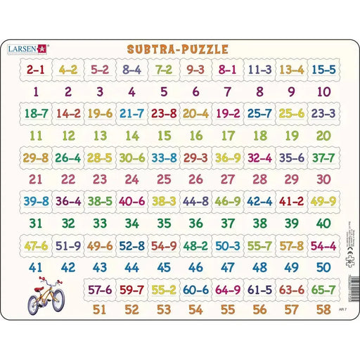 Subtraction Math 58 Piece Tray Jigsaw Puzzle Larsen - for just $11.99! 