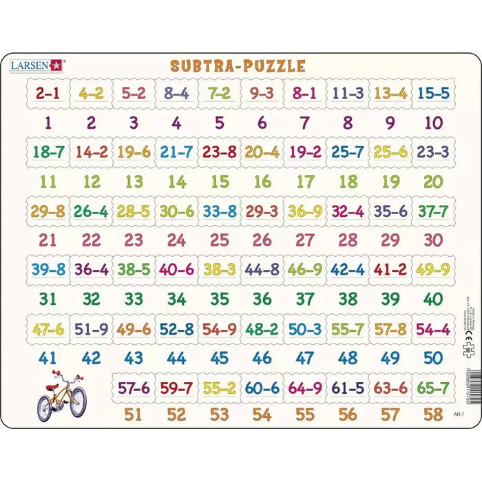 Subtraction Math 58 Piece Tray Jigsaw Puzzle Larsen - for just $11.99! 