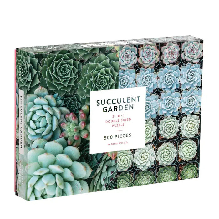 Succulent Garden Double-Sided 500 Piece Jigsaw Puzzle Galison - for just $17.99! 