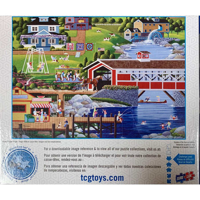 Sunday at the Covered Bridge Art Gallery 1000 Piece Jigsaw Puzzle Sure Lox - for just $14.99! 