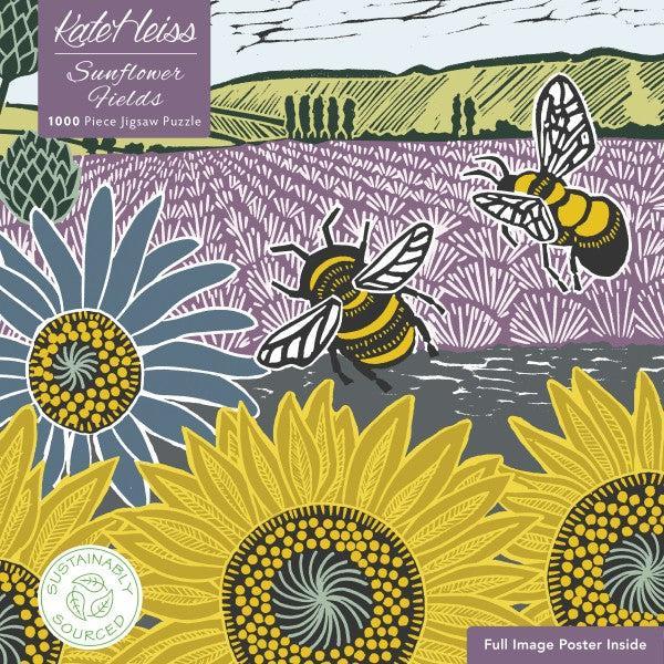Sunflower Fields by Kate Heiss 1000 Piece Jigsaw Puzzle Flame Tree - for just $19.99! 