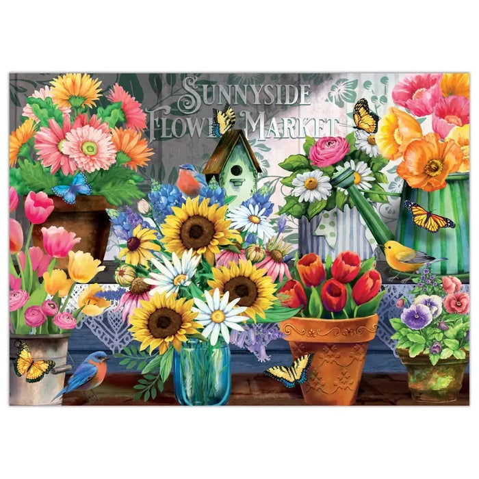 Sunnyside Flower Market 1000 Piece Soft Touch Jigsaw Puzzle Crown Point - for just $19.99! 