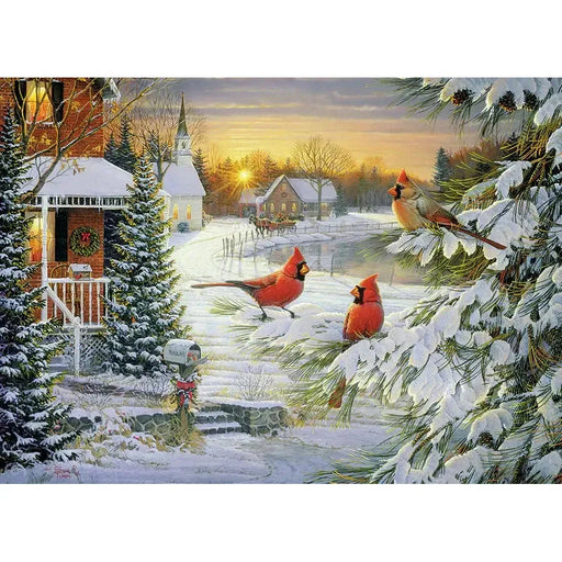 Sunset Cardinals 1000 Piece Jigsaw Puzzle Cobble Hill - for just $19.99! 
