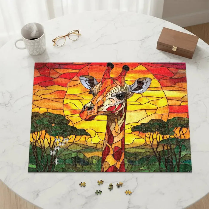 Sunset Giraffe 1000 Piece Jigsaw Puzzle Final Piece - for just $19.99! 