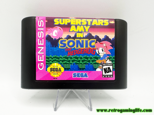 Superstars Amy in Sonic The Hedgehog Reproduction Sega Genesis Video Game Cart - for just $19.99! 