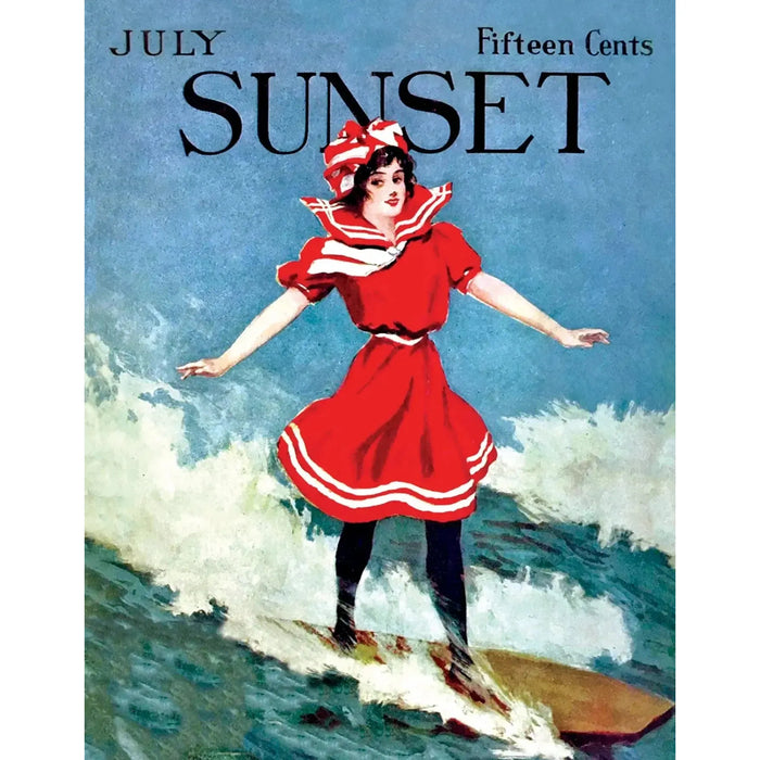 Surfer Girl Sunset Magazine 100 Piece Mini Jigsaw Puzzle NYPC - for just $14.99! 
