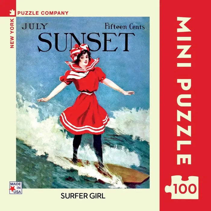 Surfer Girl Sunset Magazine 100 Piece Mini Jigsaw Puzzle NYPC - for just $14.99! 
