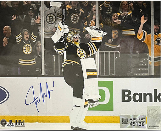 Jeremy Swayman Celebration Boston Bruins Autographed 11" x 14" Hockey Photo - for just $109.99! 