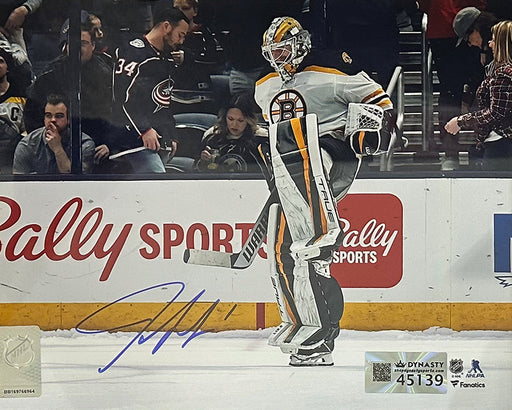Jeremy Swayman Warming Up Boston Bruins Autographed 8" x 10" Hockey Photo - for just $99.99! 