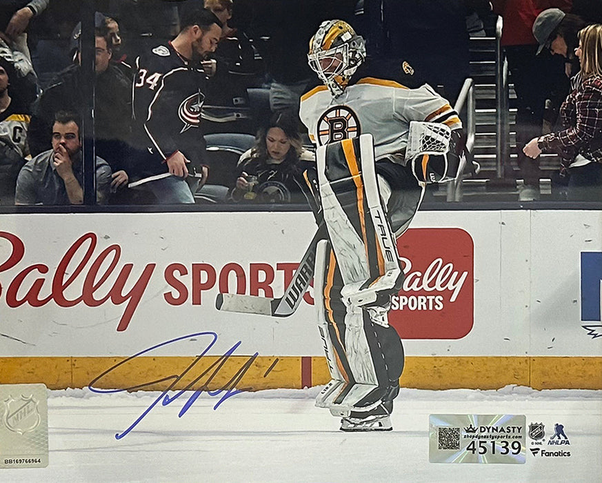 Jeremy Swayman Warming Up Boston Bruins Autographed 8" x 10" Hockey Photo - for just $99.99! 
