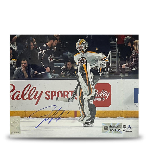 Jeremy Swayman Warming Up Boston Bruins Autographed 8" x 10" Hockey Photo - for just $99.99! 