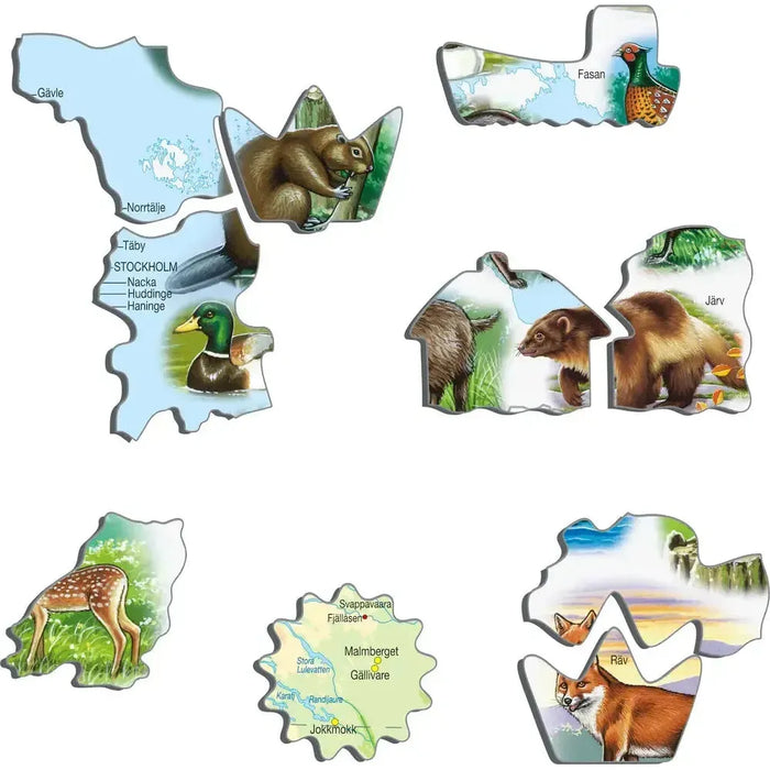 Sweden Map & Animals 71 Piece Tray Jigsaw Puzzle Larsen - for just $11.99! 