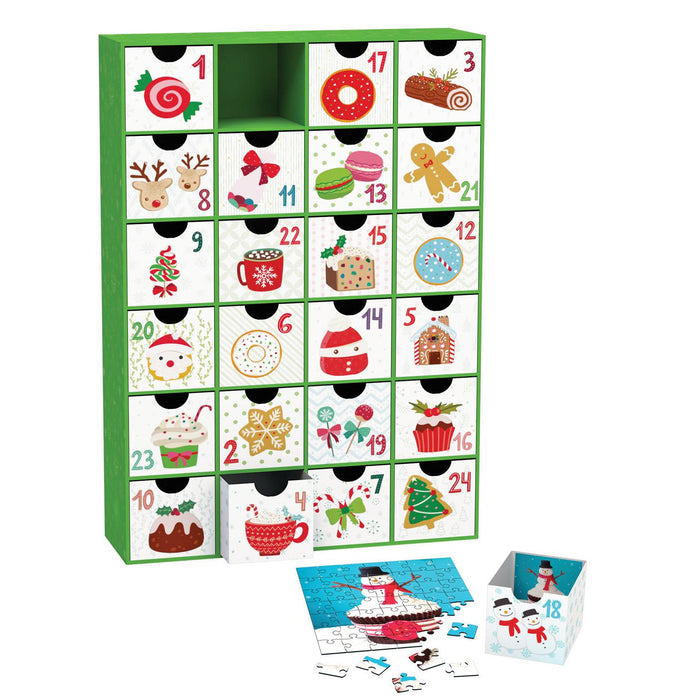 Sweet Christmas Advent Calendar - 24 Set of 50 Piece Mini Jigsaw Puzzles Eurographics - for just $44.99! 