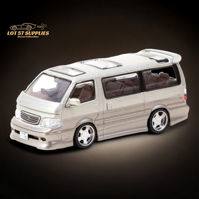 Tarmac Works Toyota Hiace Wagon Custom in Silver/Brown 1:64 - Just $27.99! Shop now at Retro Gaming of Denver