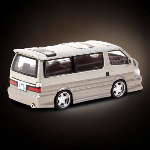 Tarmac Works Toyota Hiace Wagon Custom in Silver/Brown 1:64 - for just $27.99! 