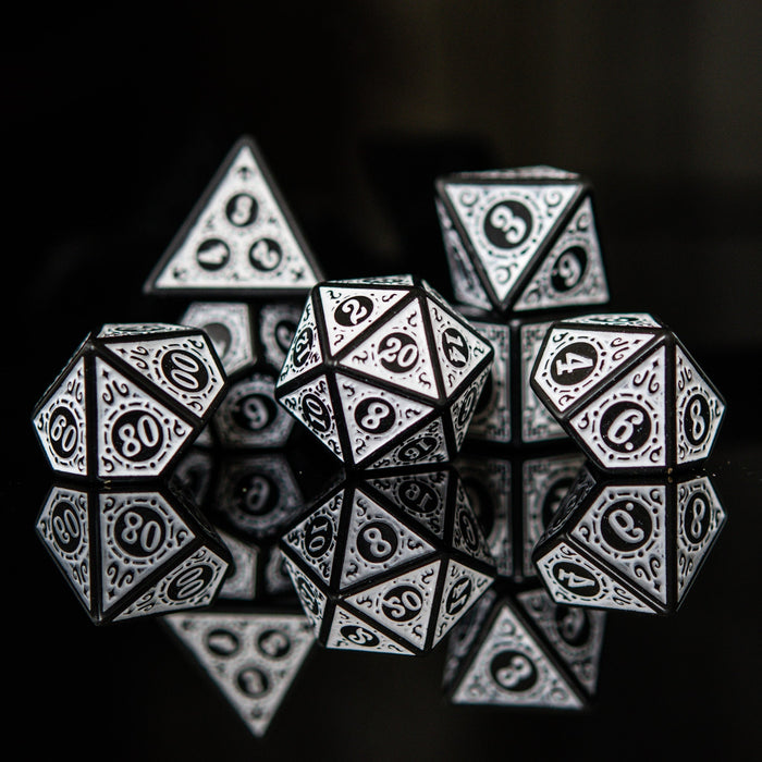 Temple Ruins White Acrylic Dice Set - Just $9.99! Shop now at Retro Gaming of Denver