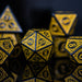 Temple Ruins Yellow Acrylic Dice Set - Just $9.99! Shop now at Retro Gaming of Denver