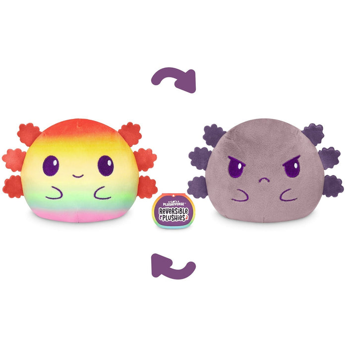 TeeTurtle Reversible Plushie: Kawaii Cuties - Axolotl Rainbows - 4" - for just $10! 