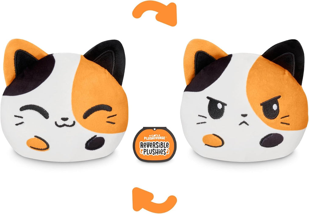 TeeTurtle Reversible Plushie: Kawaii Cuties - Cuddly Calico Cat - 4" - for just $10! 