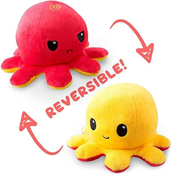 TeeTurtle Reversible Plushie: Octopus - Red/Yellow - Mini - for just $16.99! 